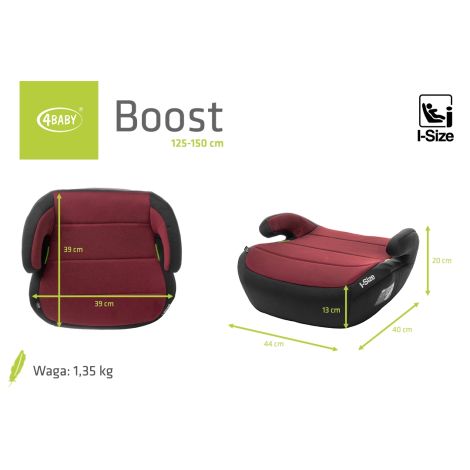 4Baby Boost - podstawka, podwyższenie na fotel 125-150 cm | Red (czerwony) - 7